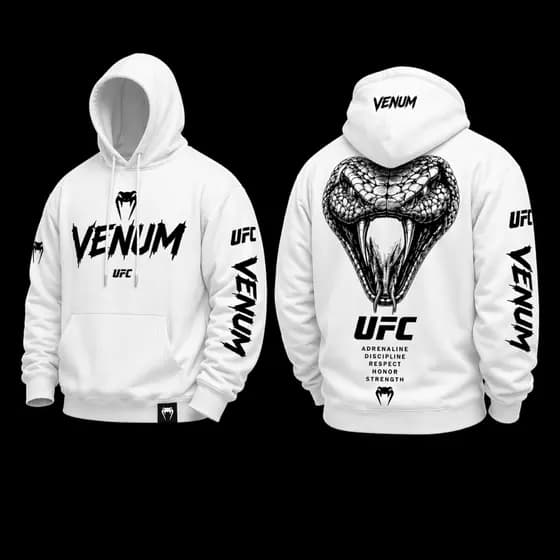 Blusa Moletom Canguru Venum Unissex 100% Algodão Ufc Fight Luta Fitness Esporte Frio Inverno Com Capuz e Bolsos Exclusiv