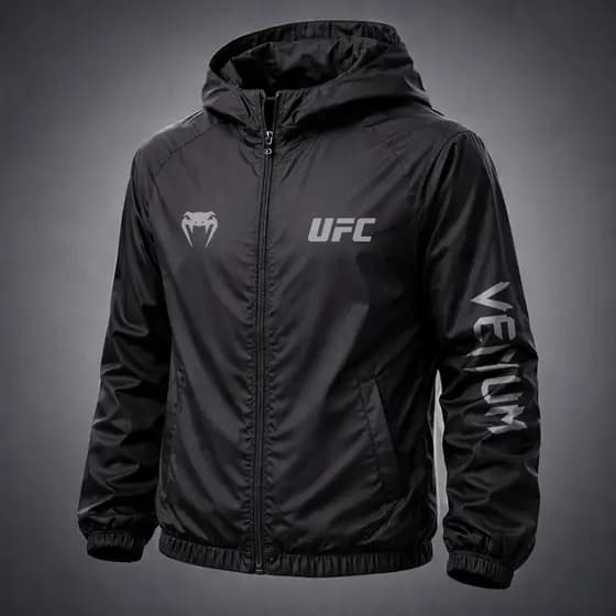 Jaqueta Corta Vento Leve Tactel UFC Ultimate Fighting Championship Venum Snake Luta Unissex Frio