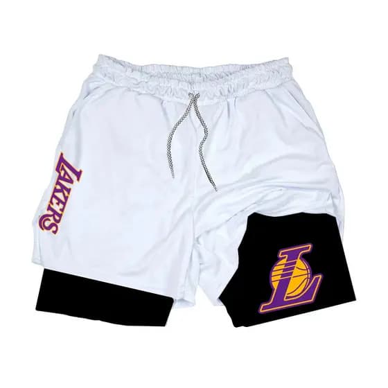 Short Compressão 2 em 1 DryFit Unissex LBJ Basquete Treino laker nba basquete bermuda Fitness Academia Fitness