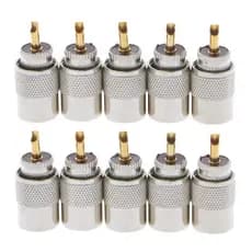 Ahl 10 Pçs Conector Para Solda Coaxial Coaxial Rg8X Uhf Pl-259
