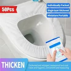 50 Unidades De Capas De Assento De Vaso Sanitário Resistentes Com Faixas Elásticas-Protetores Descartáveis Higiênicos ,
