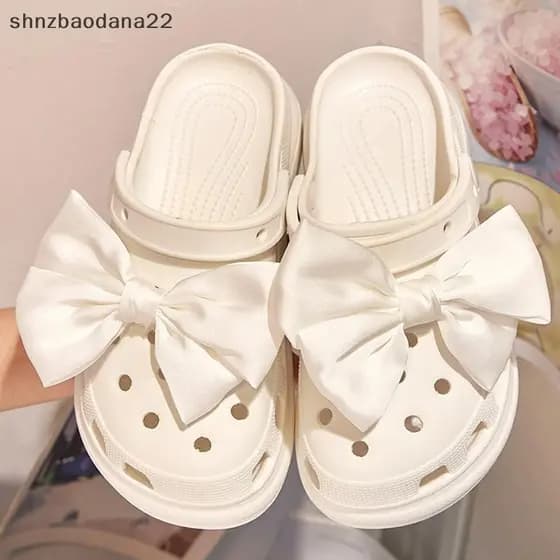 [Shnzd] 1 Par De Sapatos Estilo Arco Borboleta Fivela Encantos Bonitos Acessórios Novo Designer Decorações EMKK
