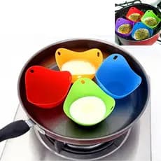 4 Unidades/Pacote Forma de Silicone para Cozinhar Ovos / Forma de Ovo/Feijão