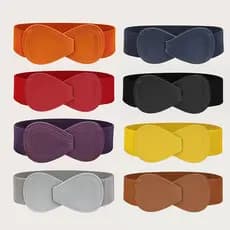 Cinto de Couro Feminino em Estoque, Cinto Elástico Vermelho, Cinto Largo, Cinto Decorativo com Laço Elástico Feminino, C