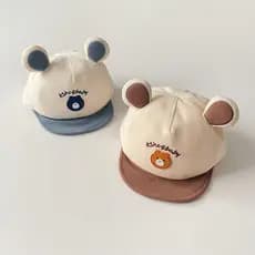 Boné de Bebê de Desenho Animado Bonito Protetor Solar Urso Meninos Meninas Boné de Beisebol Aba Macia Bonés para Bebês C