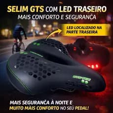 Banco Selim Gts Light CONFORTÁVEL Vazado Com Sinalizador Led para bike