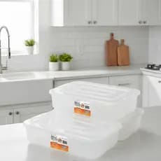 Kit 3 Bandejas 7L Multiuso – Organizador Plástico Cozinha Geladeira