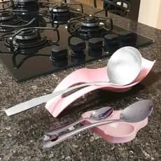 Kit 2 Peças Descanso Suporte Apoio Para Colher Cozinha Bancada Premium UZ