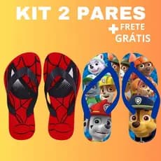 Kit 2 Pares Chinelo Infantil Menino - Sandália Infantil - Chinelo Menino - Envio Imediato