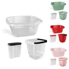 Kit Lavanderia Lava Roupas Com Bacia Balde E Porta Sabão Em Pó UZ Envio Imediato