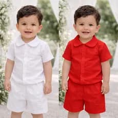 Conjunto Infantil Mauricinho Tactel Menino 1 a 3 Anos Verão Casamento Festas Batizado