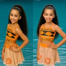Fantasia Infantil Menina Moana Croped E Saia Estilosa Confortável Ideal Para O Verão