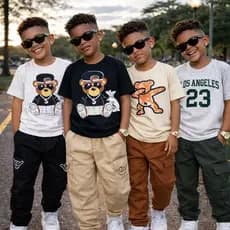 Conjunto Infantil Masculino Malha e Moletinho Estiloso – Do 4 ao 14 Anos