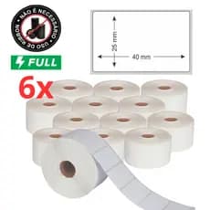 6 Rolos Etiquetas Adesivas Térmica 40x25 1 Coluna