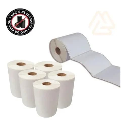 5 Rolos Etiqueta Térmica 100x150 (10x15) Elgin Zebra L42 Cor Branco