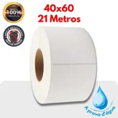 1 Rolo de etiqueta termica a prova d'água 40x60  21 metros