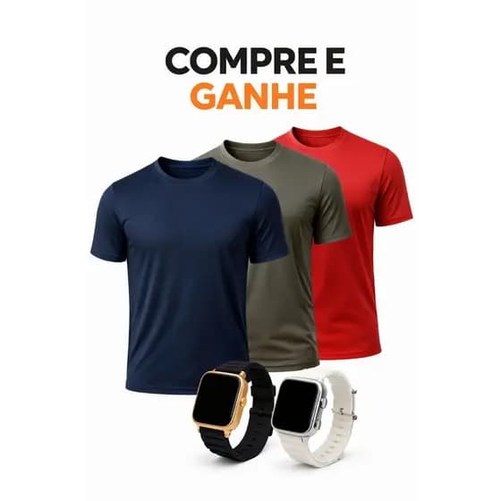 Kit Camisa Dry Fit Masculino + Relógio Premium Moderno Estilo e Performance