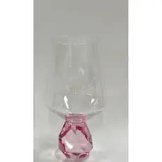 Kit 4 Taças Vidro Diamante Rosa Moderna Elegante Mesa Posta
