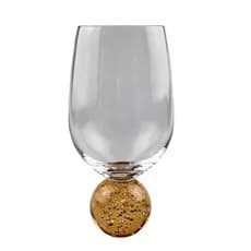 Taça Vidro Orbe Mel Base Bolha 400ml Luxo Drink 17cm