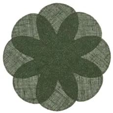 Lugar Americano Juta Verde 38cm Flower Elegante Mesa Posta