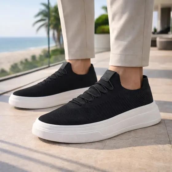 Sapatênis Masculino Casual De Malha Knit Meia, Sapatenis Muito Bonito e Estiloso, Com Elástico Obtendo Facil Calce