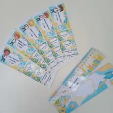 Kit Etiqueta Escolar Tema Menino Mascote/ Kit 31 Etiquetas/ Kit 62 Etiquetas + régua de BRINDE