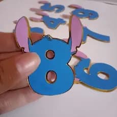 Aplique 3D Stitch Lembrancinha para Festa /Aplique número Aniversário Stitch