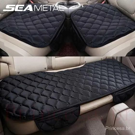 [Princesa]	[Escolha De Valor] SEAMETAL Capa Do Banco Carro Universal Plush Non Slip Mat Cushion Set Protetor De Cadeira Com Bolso De Armazenamento Acessórios Interiores Automóvel Tapete