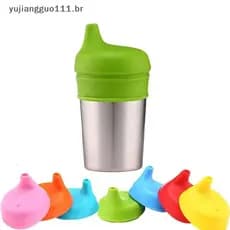 # Novo Tampas De Copo De Silicone Para Bebês Infantis , Coloridas , Extensíveis , À Prova De Vazamento , Capa Palha Com