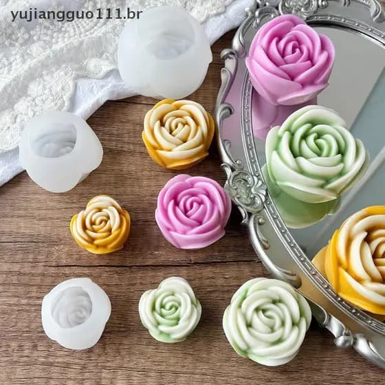 # Novo Multi Tamanho 3D Forma De Flor Silicone Rosa Molde Vela Artesanal Sabão Decoração Do Bolo De Casamento Geléia Pre