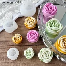 # Novo Multi Tamanho 3D Forma De Flor Silicone Rosa Molde Vela Artesanal Sabão Decoração Do Bolo De Casamento Geléia Pre