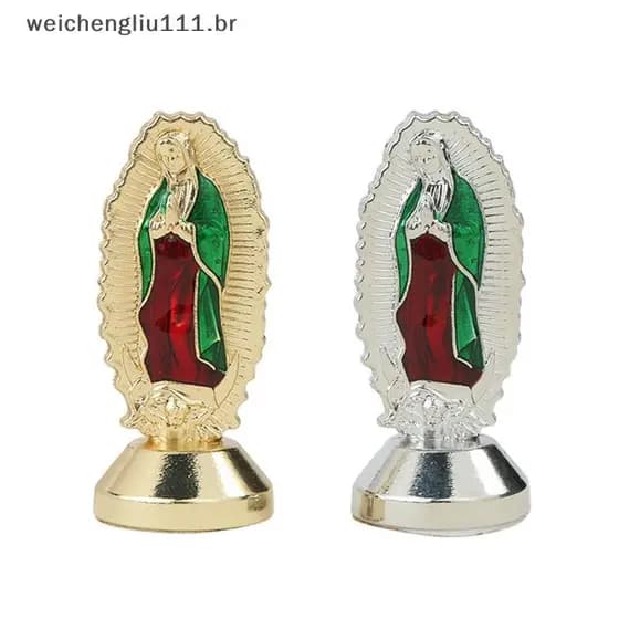 # weicheng Senhora De Guadalupe Estátua De Liga Artesanal Enfeites De Carro Decoração Religiosa Figura De Bênção Para Ca