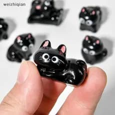 [T & B] Nova Estatueta Em Miniatura De Gato De Desenho Animado Micro Paisagem Enfeites De Resina Para Decoração De Casa