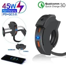 Motocicleta Carregador Rápido USB QC 3.0 À Prova D'água Com Porta Tipo C Nova Saída PD Móvel 12v Plug Para Moto Bike