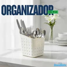 Organizador De Pia Porta Talher Escorredor 4 Divisórias Branco Dasplast
