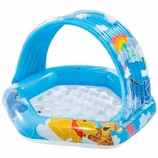 Piscina Inflável Bebê Infantil Colorida Ursinho Pooh Coberta  84L Fácil Montar Verão