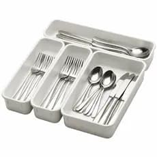 Organizador De Gaveta Porta Talher Lápis Ferramentas Modular 4 Peças Dasplast Branco