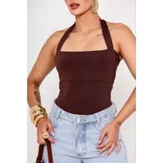 Corset Feminino Cropped Regata Poliamida Moda Gringa Tendência
