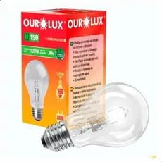 Lâmpada Halógena Ourolux Bulbo 120W 127V Dimerizável E27 Clara Residencia Comercio Clinica