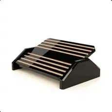 Apoio Descanso para Pés Ergonômico em MDF Black Piano Ajustável Conforto Escritório Home Office