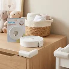 Protetor de Quina Flexível Buba 2m Rolo para Cantos Segurança Infantil Móveis Casa Escritório