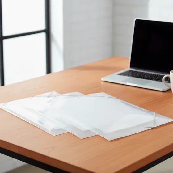 Pasta A4 Classificadora Fina Cristal Transparente com Elástico Organizador de Documentos Arquivos