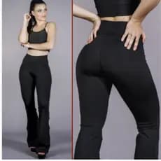 Calça Bailarina Flare Boca de Sino Flanelada Térmica Forrada com elástico na Cintura