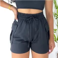 short Feminino Cargo Moletom.