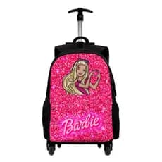 Mochila Barbie Com Rodinha Bolsa Escolar Nylon Reforçada Resistente Para Crianças