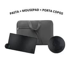 Pasta De Notebook Capa Case + Mousepad Gamer 90x40 Profissional + Porta Copos Individual