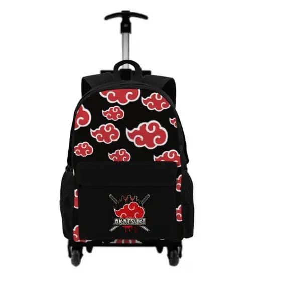 Mochila Bolsa Escolar Naruto Com Carrinho Reforçada Resistente Material Nylon Volta Às Aulas