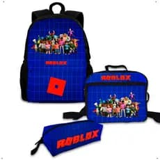 Mochila Escolar Estojo Lancheira Kit Promoção Imperdível Top Ajustável Roblox Jogo Reforçada