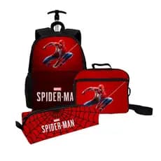 Kit Mochila Lancheira Térmica Estojo Do Homem Aranha Para Criança Desenho Filme Para Escola