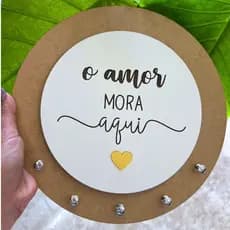 Porta Chaves De Parede Para Casal Moderno Apartamento E Casa Frase Amor Mora Aqui Em MDF